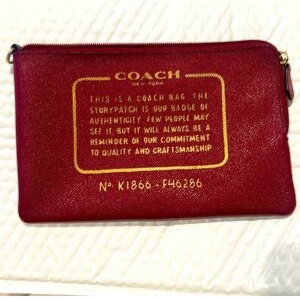 Coach Scarlet Pouch with Gold Accents Brand New